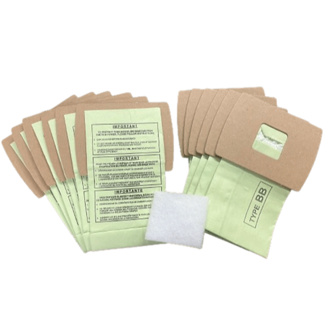 VacBagsUSA® Replacement Vacuum Cleaner Bags For Oreck® Type BB Canister 2-Ply - 12 Bag + 1 Filter Pack - VacBagsUSA